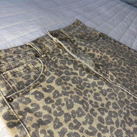 Leopard DENIM SKIRT - Mud Pie - NEW - Picture 6 of 9